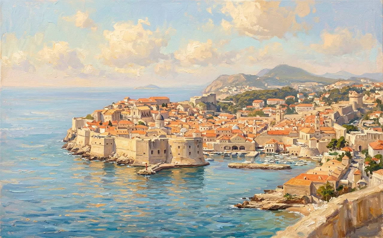 Dubrovnik's old town walls above the Adriatic