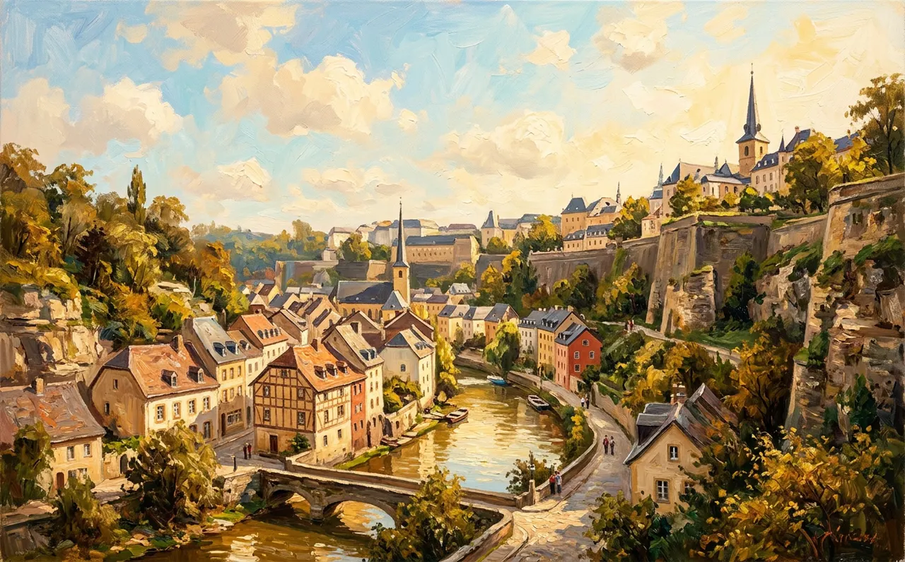 The Grund quarter and the Alzette river in Luxembourg City